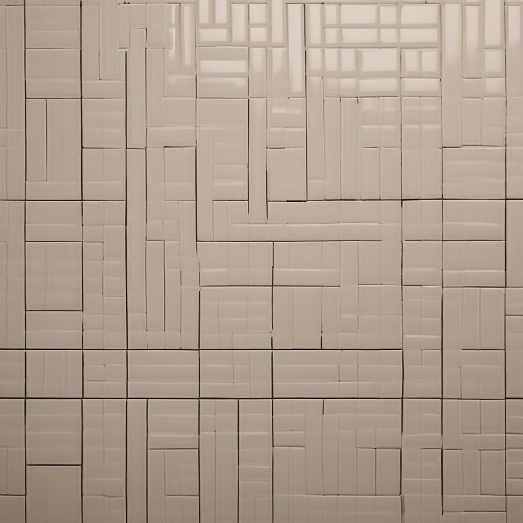 Ceramic Tile Basket Weave Bathroom Floor