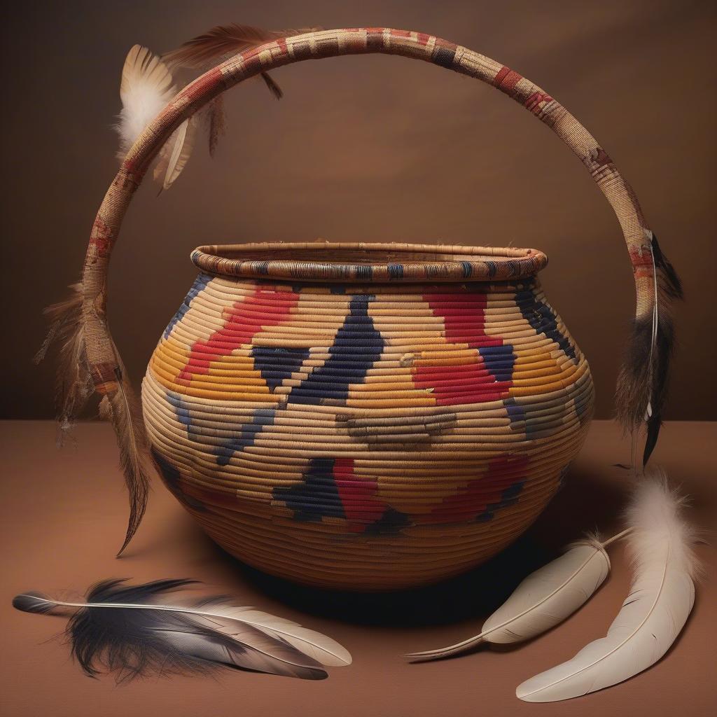 Intricate Ceremonial Basket from a Native American Tribe