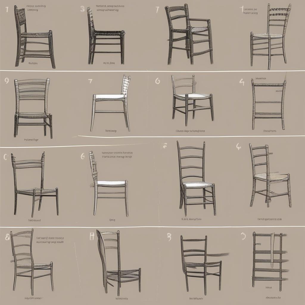 Various Chair Back Weaving Techniques