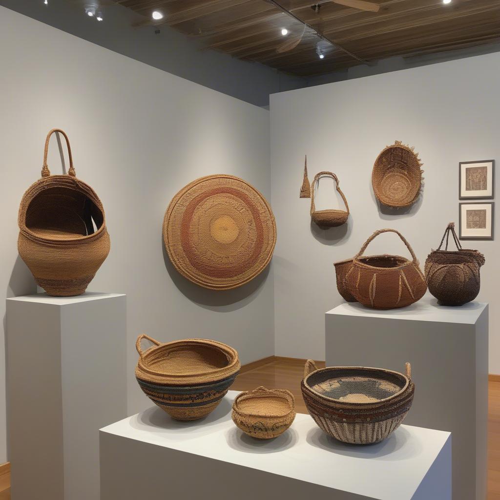 Chastity Mays' basket weaving exhibition in Carbondale.