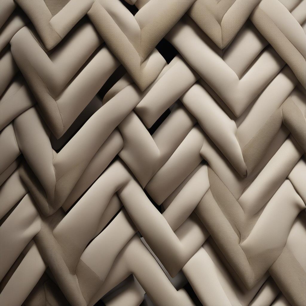 Close-up view of a chevron weave pattern on a chair