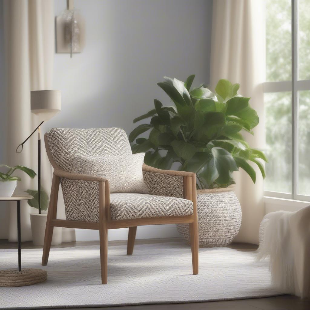 Chevron Weave Chair in a Living Room Setting