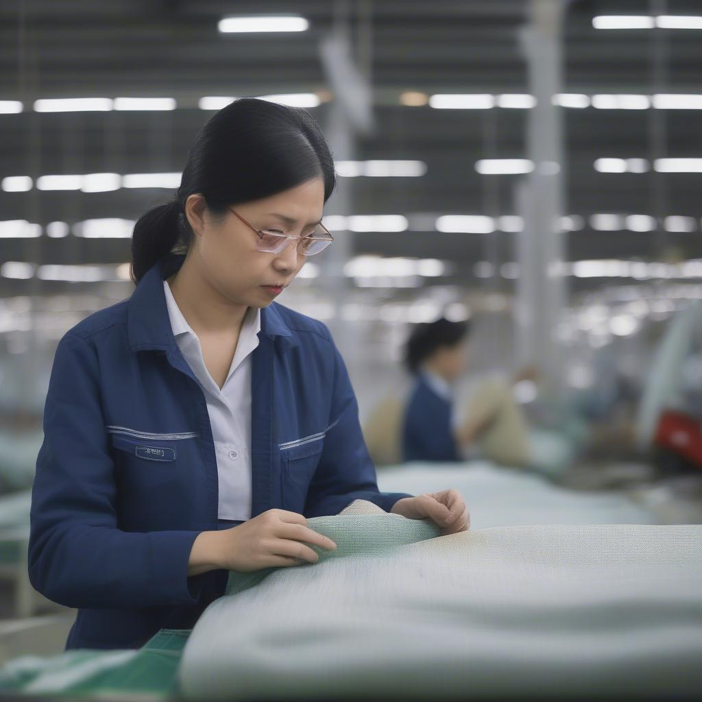 Quality Control Inspection in a China Woven Bag Factory