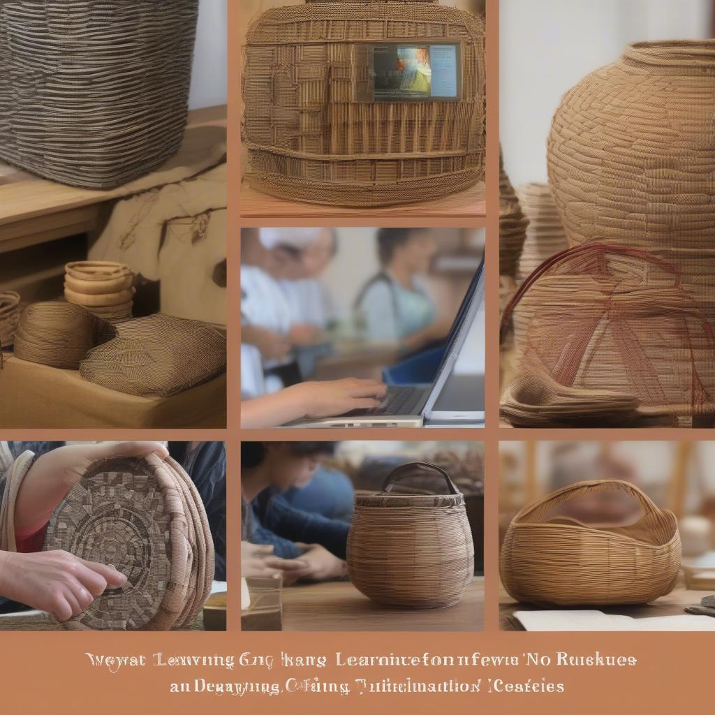 Exploring various resources like books, workshops, museums, and online tutorials to enhance your basket weaving skills.