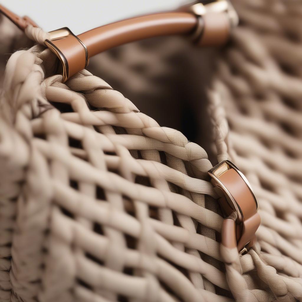 Close-up of Chloe Bucket Bag Weave Detail