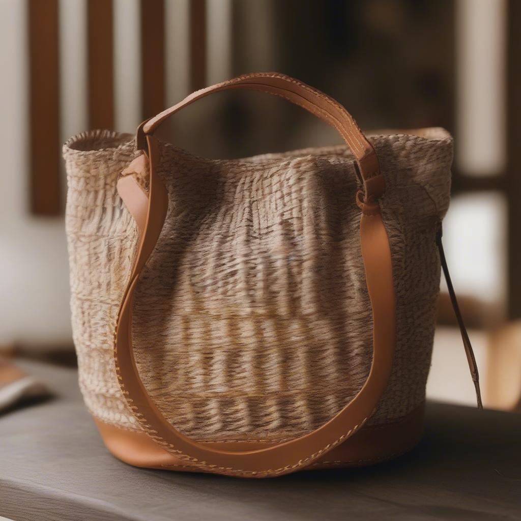 Chloe Woven Bucket Bag Made from Natural Fiber