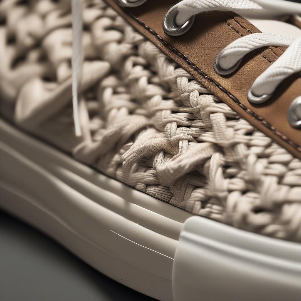 Close-up of the Basket Weave Pattern on the Chuck Taylor All Star Street Mid Sneaker