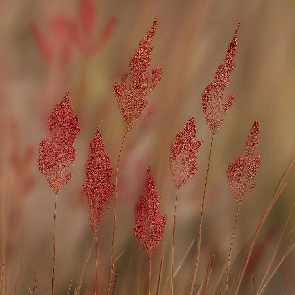 Close-up view of juncus and sumac, the primary materials used in Chumash basket weaving, highlighting their texture and natural colors.