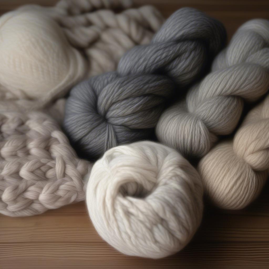 Chunky wool yarn suitable for a basket weave blanket