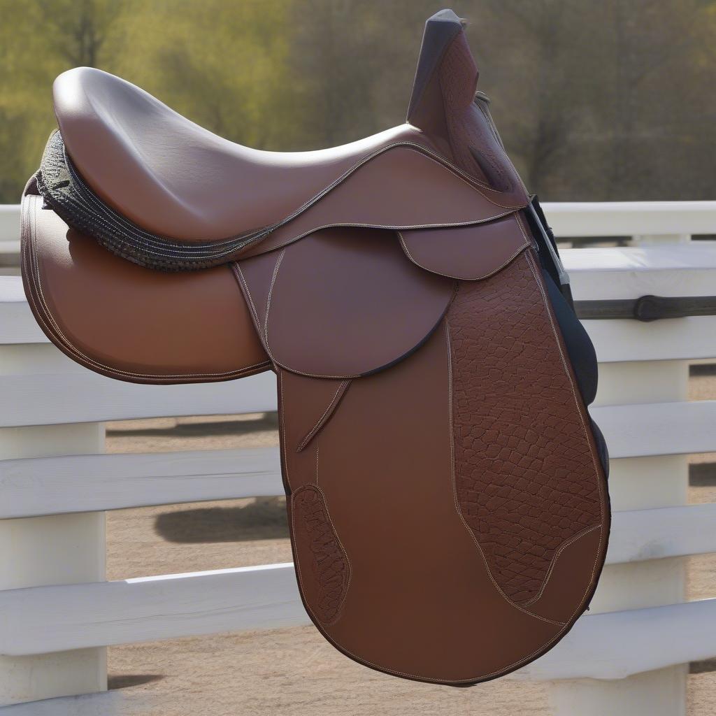 Circle Y Basket Weave Saddle on a Horse