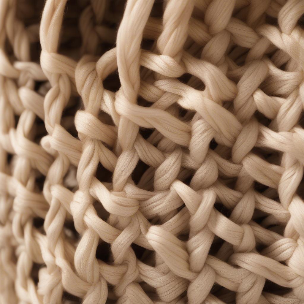 Close-up of the Clare V Flore woven bag showcasing the intricate weave and high-quality materials