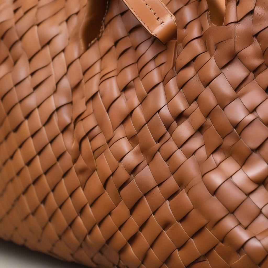 Clare Vivier Basket Weave Messenger Bag Close Up