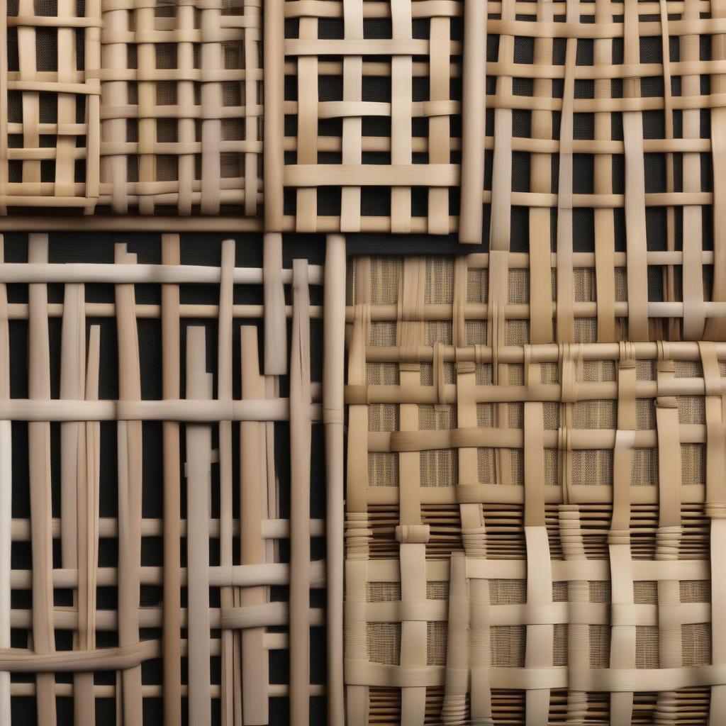 Examples of classic basket weave using different materials like wicker, rattan, and seagrass.