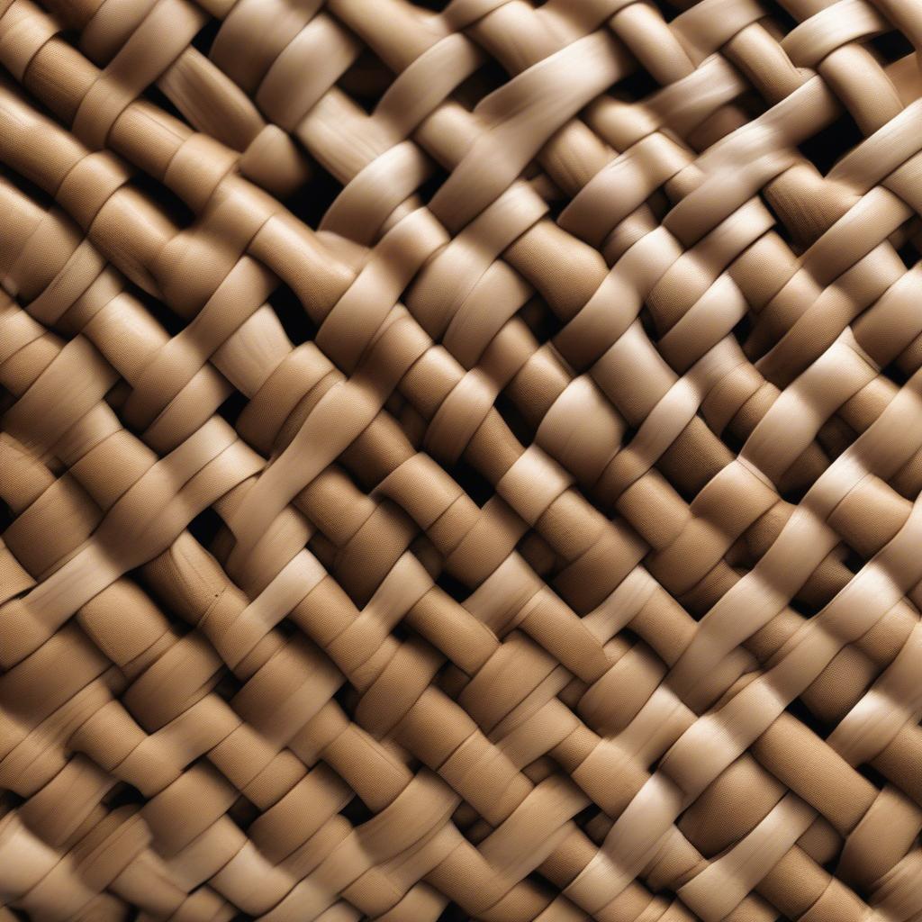 Close-up view of a classic basket weave pattern showing the over-under interlacing of the weavers.