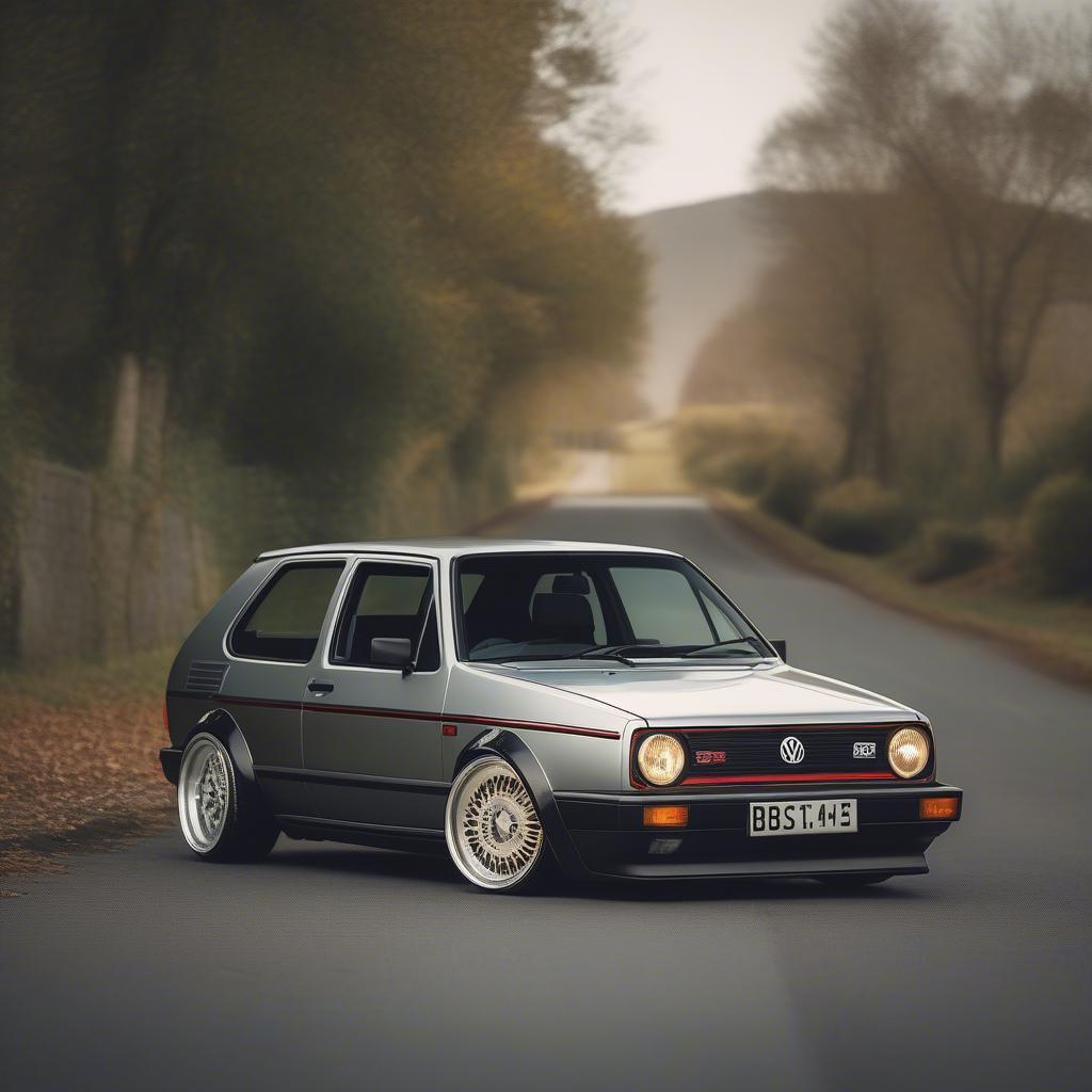 Classic VW Golf with BBS RA Basket Weave Wheels