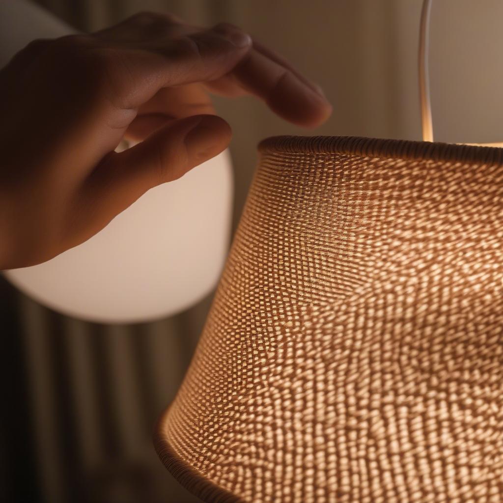 Cleaning a basket weave floor lamp