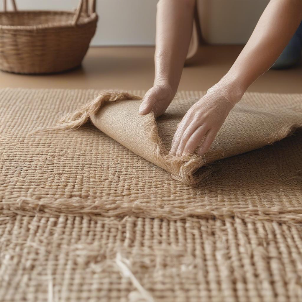 Cleaning a basket weave seagrass rug