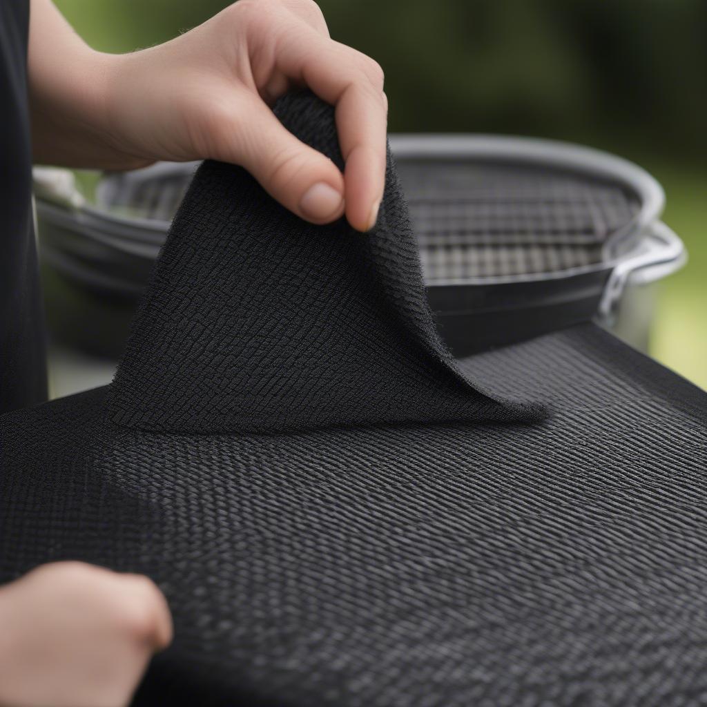 Cleaning Black Basket Weave Grill Cloth