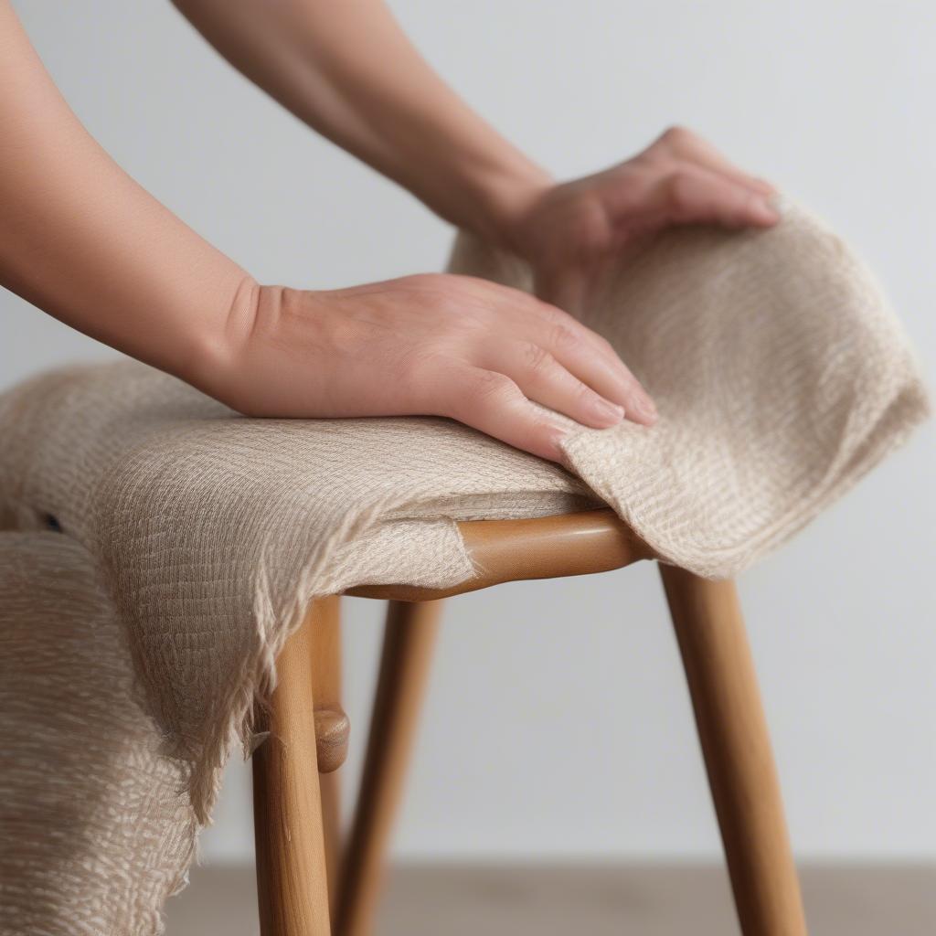 Cleaning chair rush woven furniture