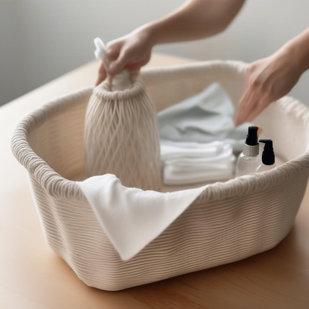 Cleaning Cotton Cord Baskets