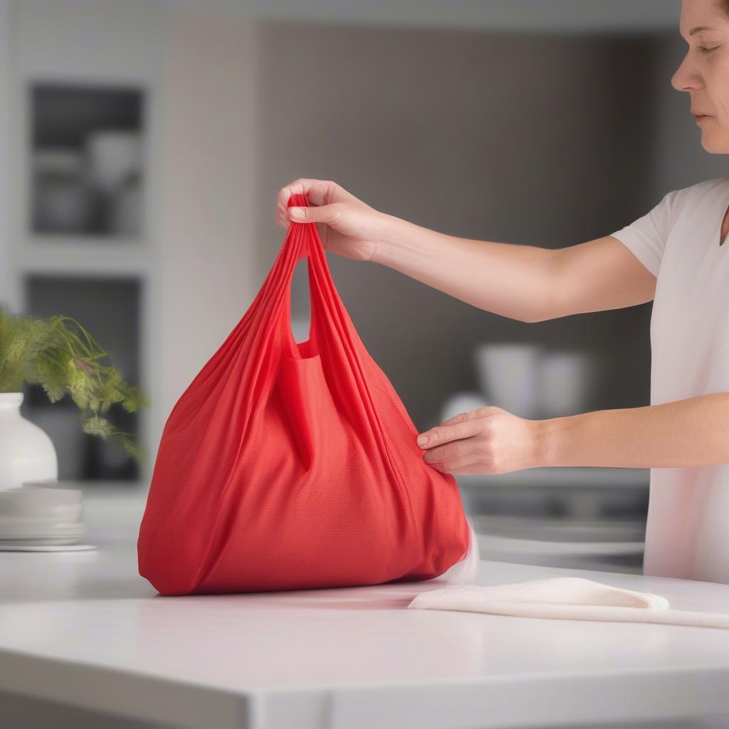 Cleaning a Folding Non Woven Bag