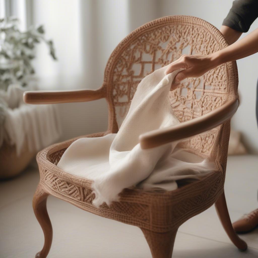 Cleaning Hand Carved Basket Weave Furniture