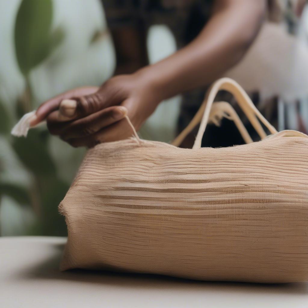 Cleaning a Madagascar Woven Bag