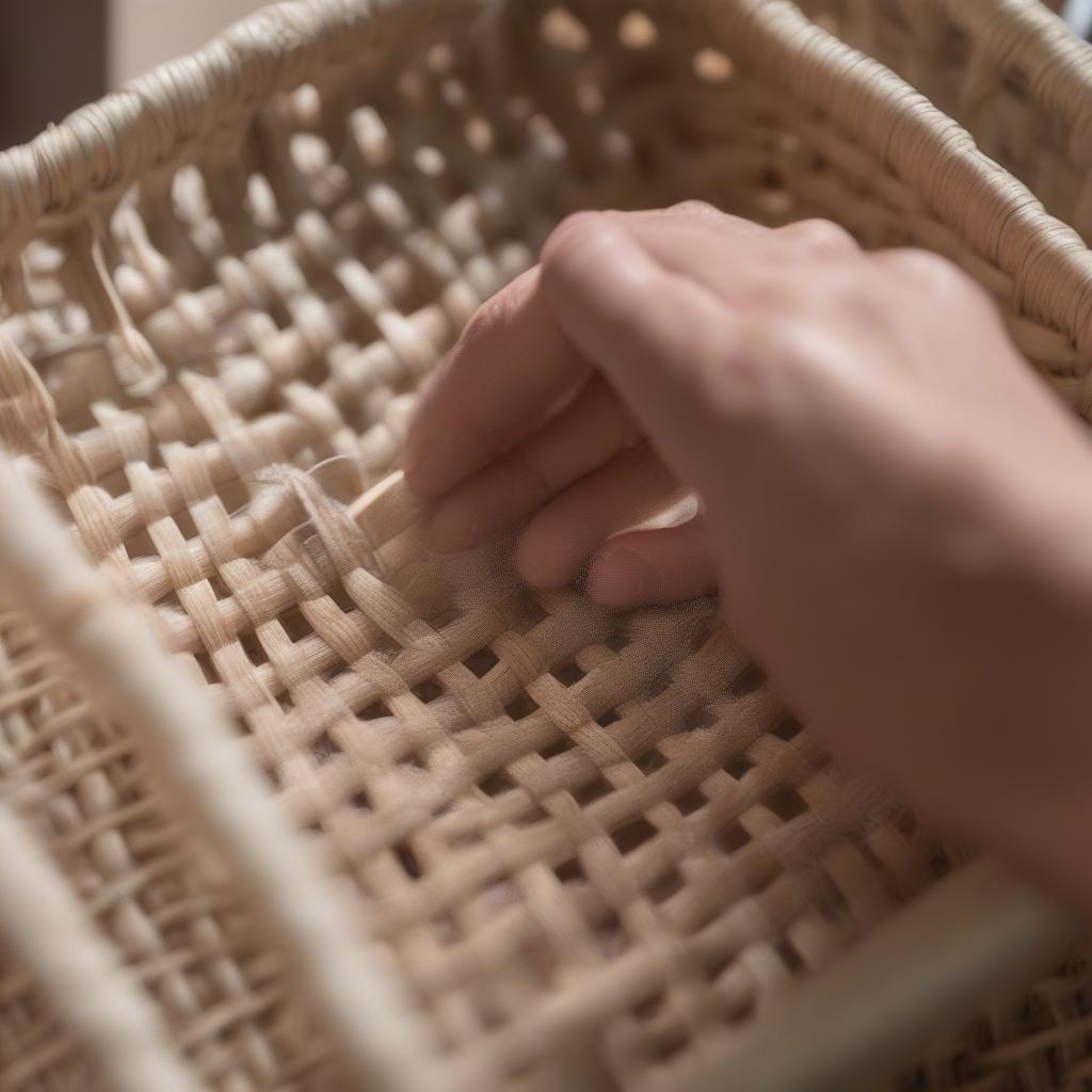 Cleaning an Open Weave Rectangular Basket