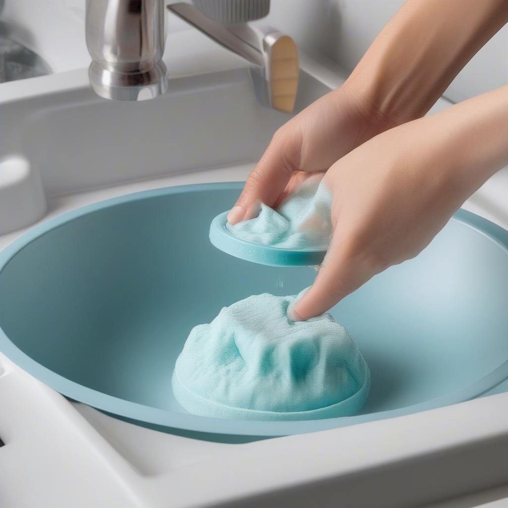 Washing a Plastic Chip and Dip Set