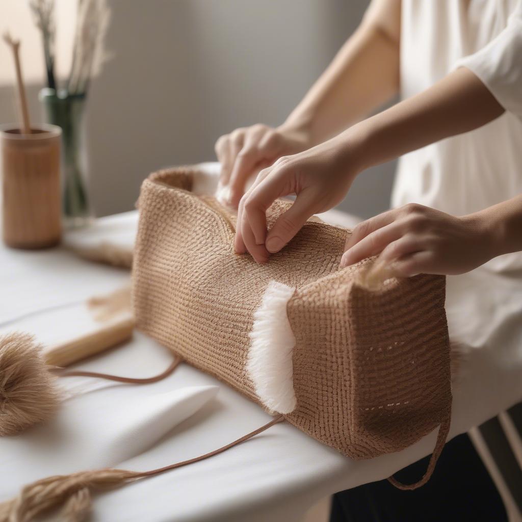 Cleaning a Woven Straw Bag