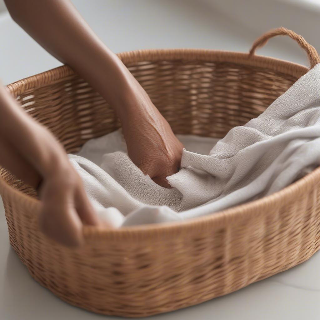 Cleaning a weave storage basket