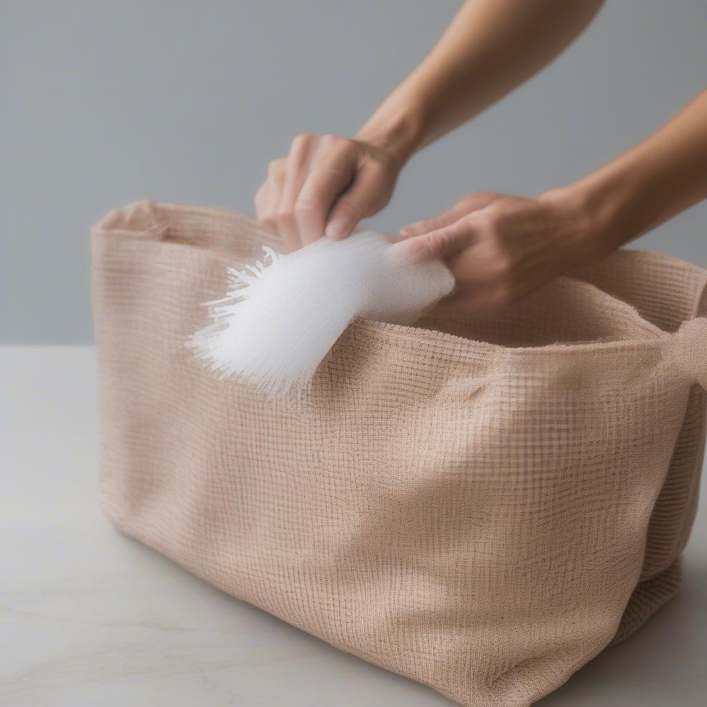 Cleaning a Weaved Grocery Bag