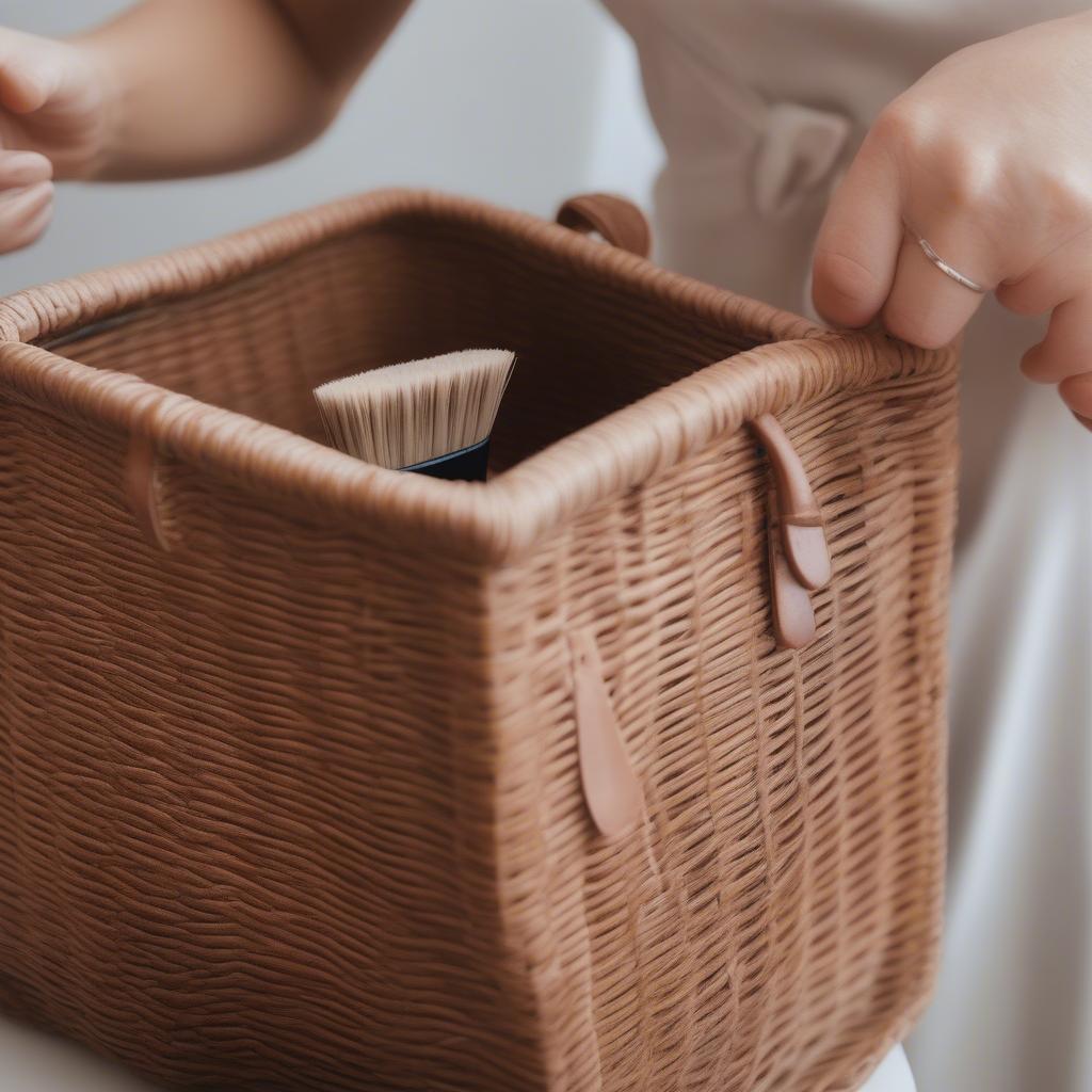 Cleaning a Wicker Bag