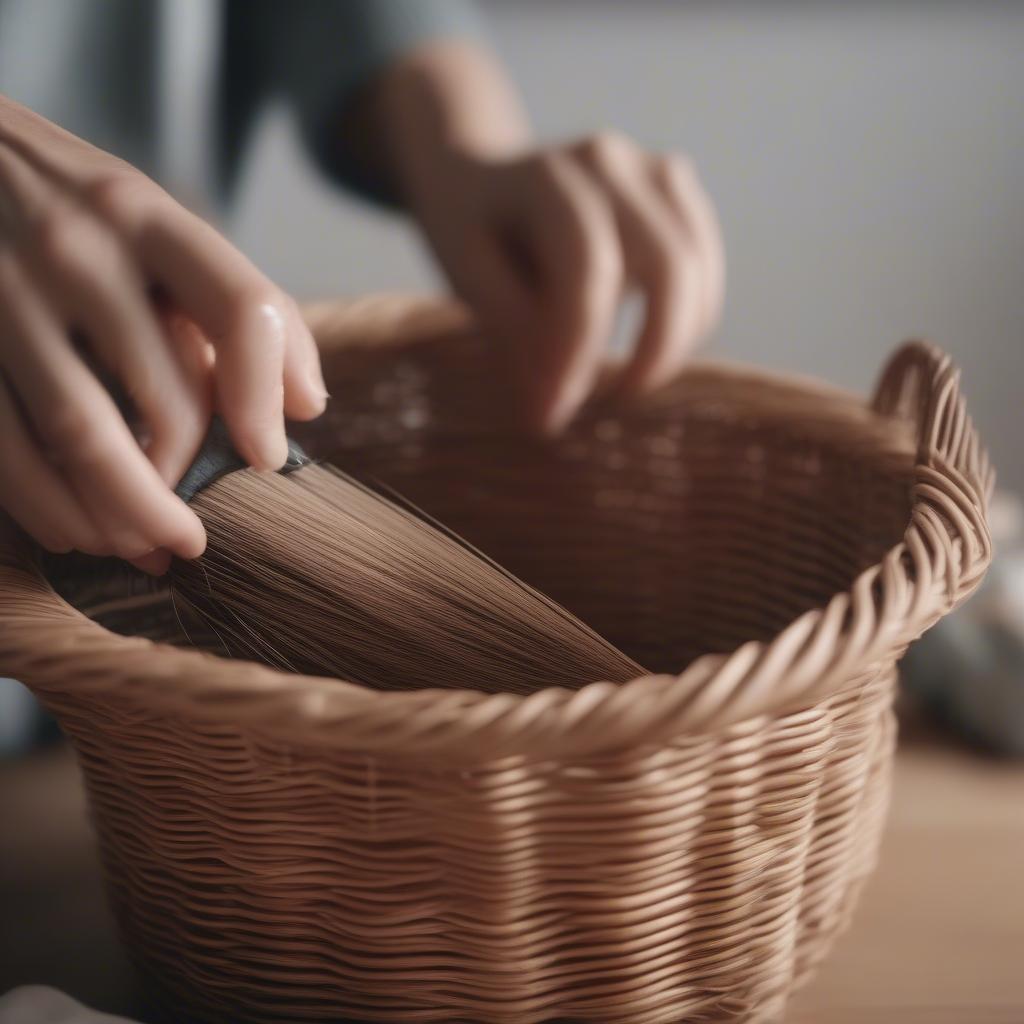 Cleaning a Wicker Basket