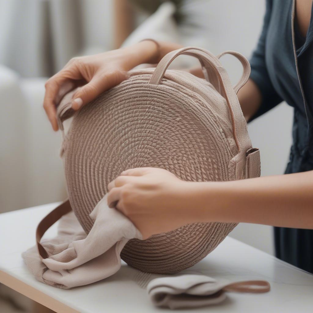 Cleaning a Woven Bag