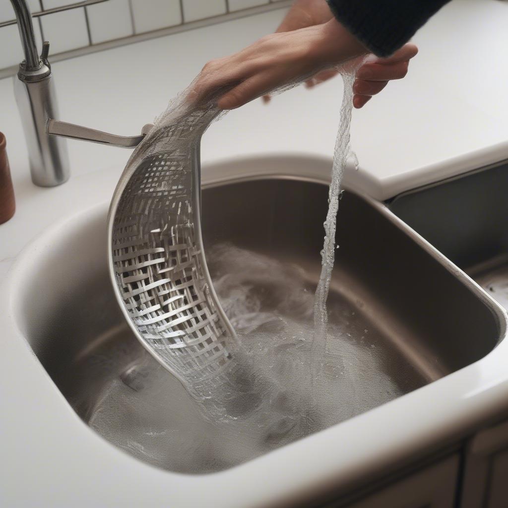 Cleaning a Woven Basket Colander