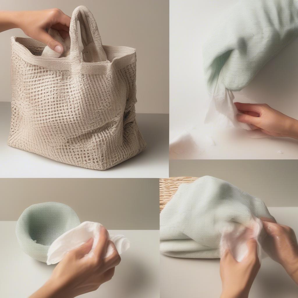 Cleaning a Woven Shopping Bag