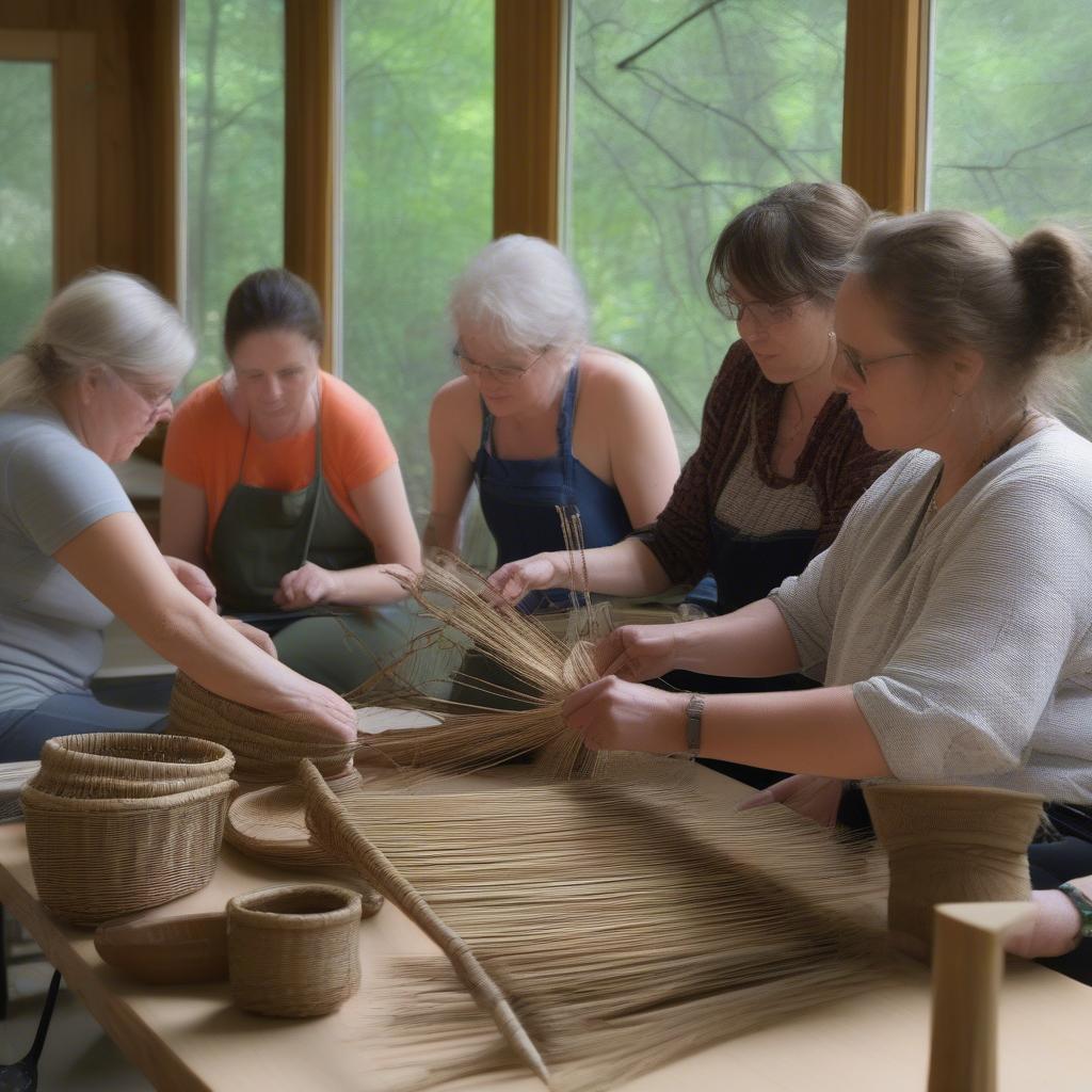 Basket weaving workshop at Clearwater Nature Center