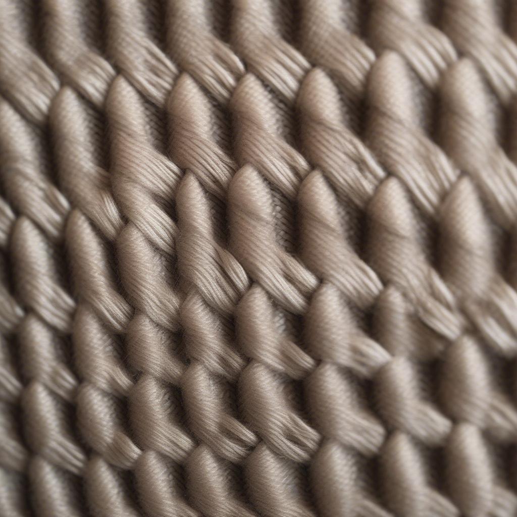 Close-up view of basket weave fabric showing the intricate over-under pattern of threads.