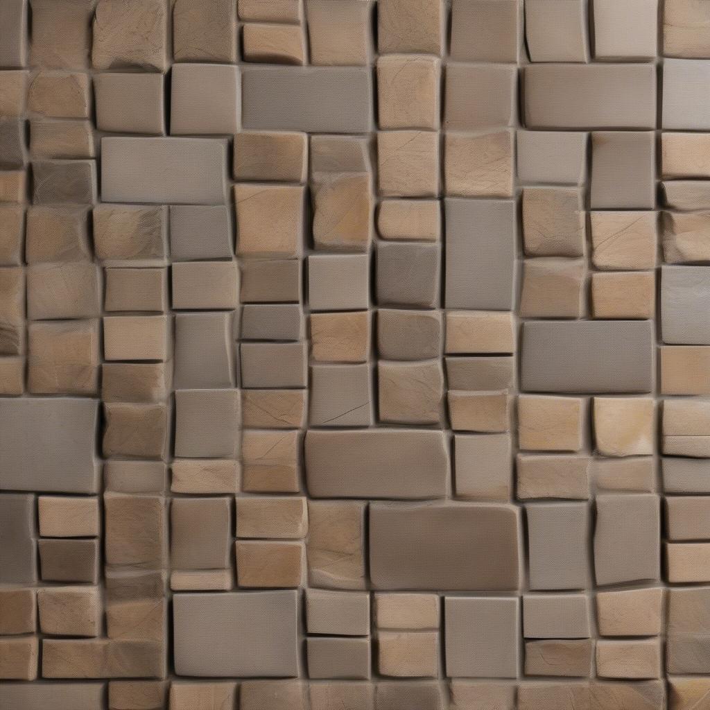 Close-up of Basket Weave Stone Backsplash