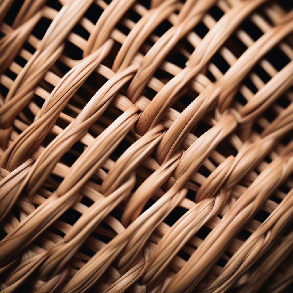 Close-up of a Rattan Basket Texture