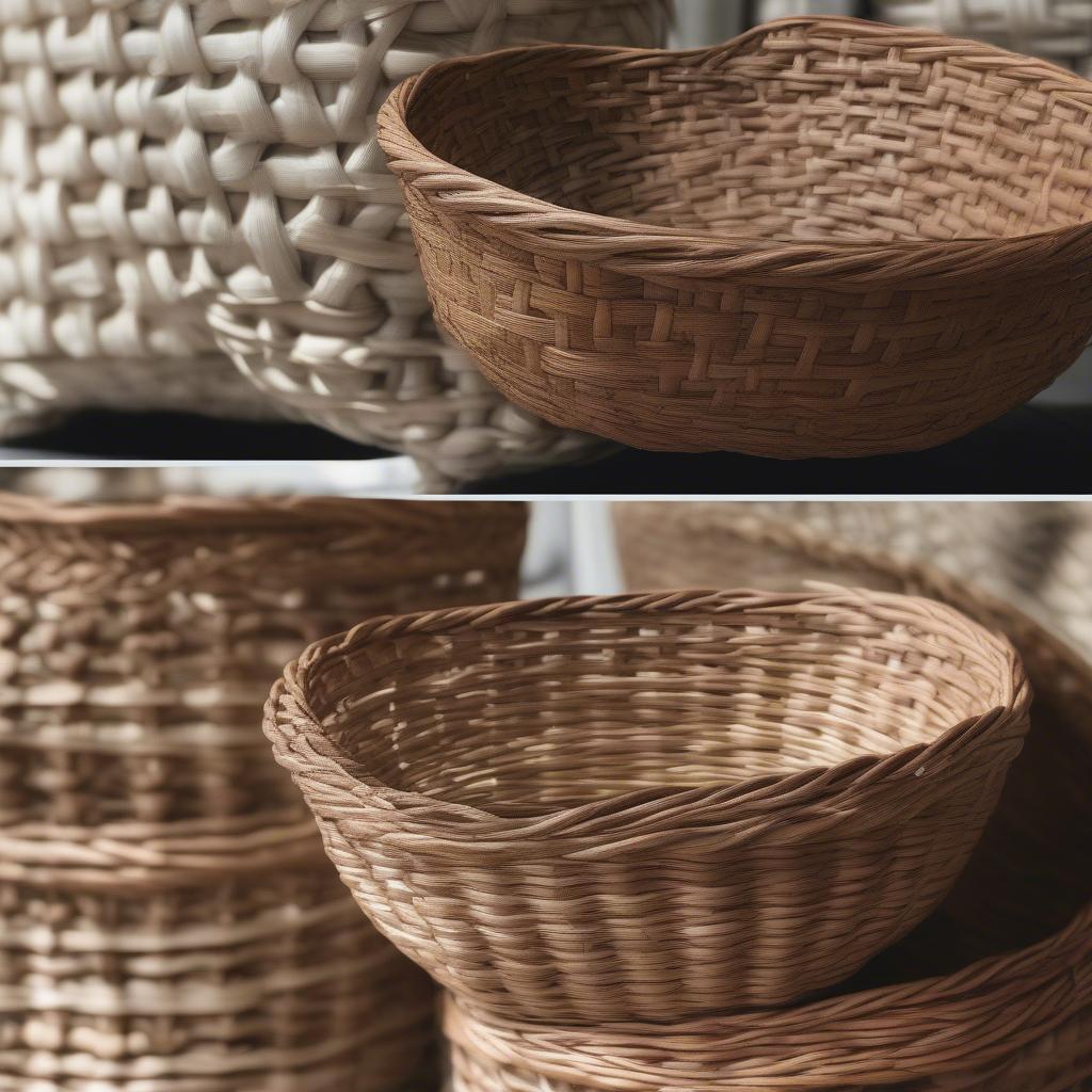 Close-Up View of Y Weave Patterns in Different Baskets