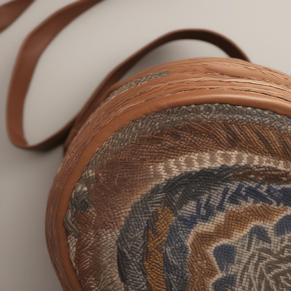 Close-up of Weave Patterns on Round Bags