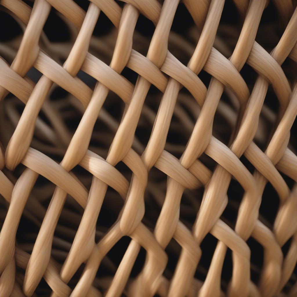 Close up comparison of wicker and rattan materials