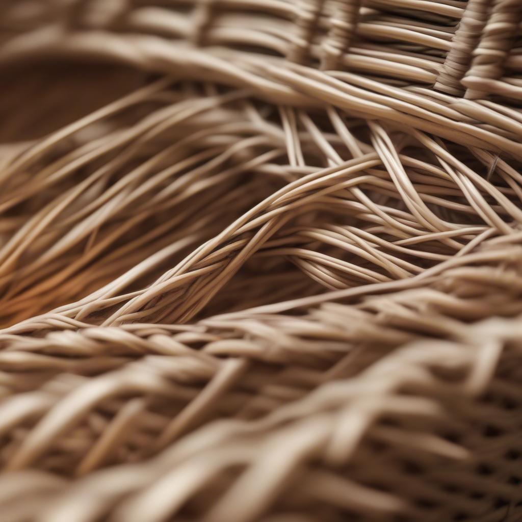 Close-Up of Wicker Basket Weaving