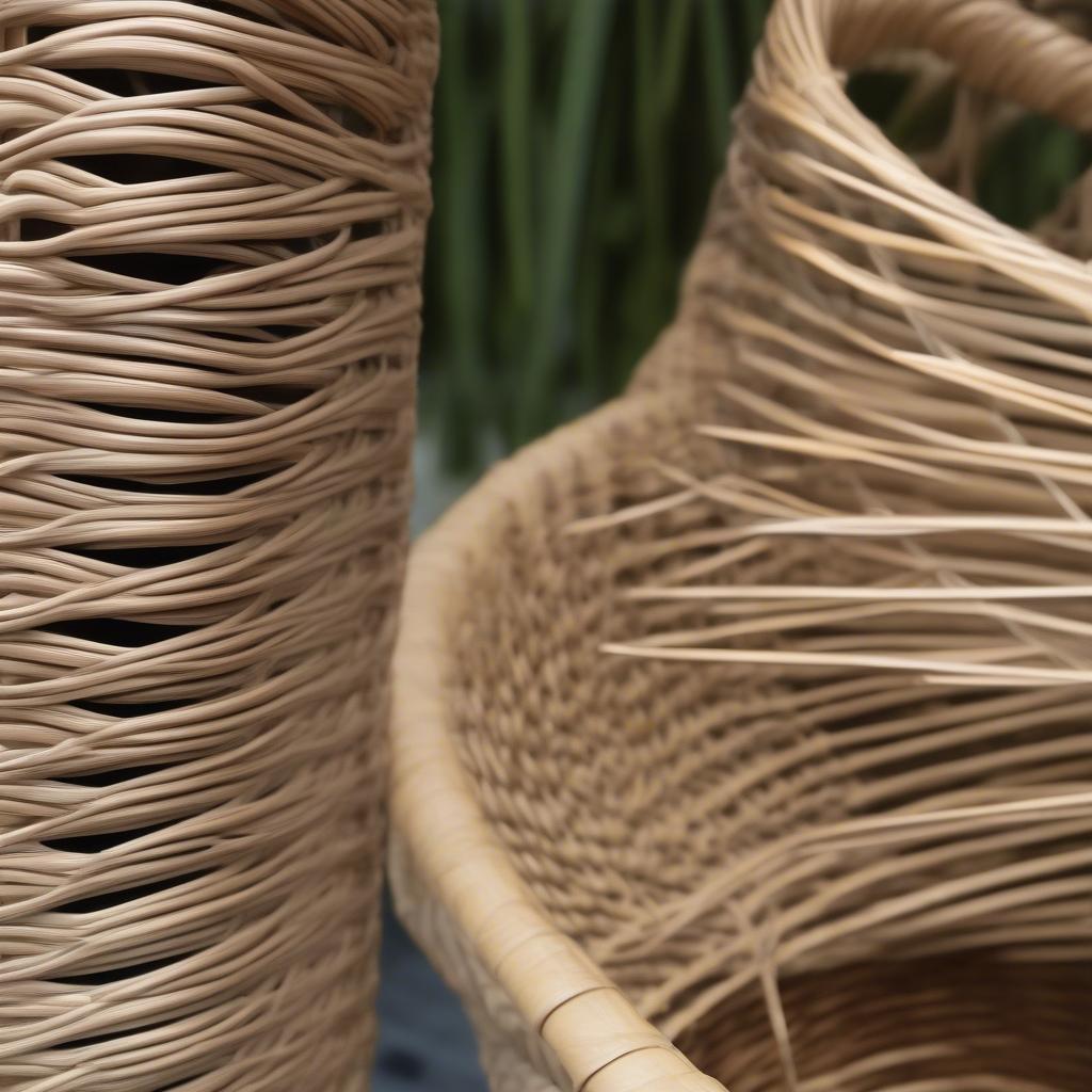 Close-Up Wicker and Rattan Comparison