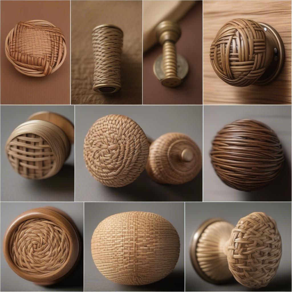 Close-up of Wicker and Rattan Door Knobs