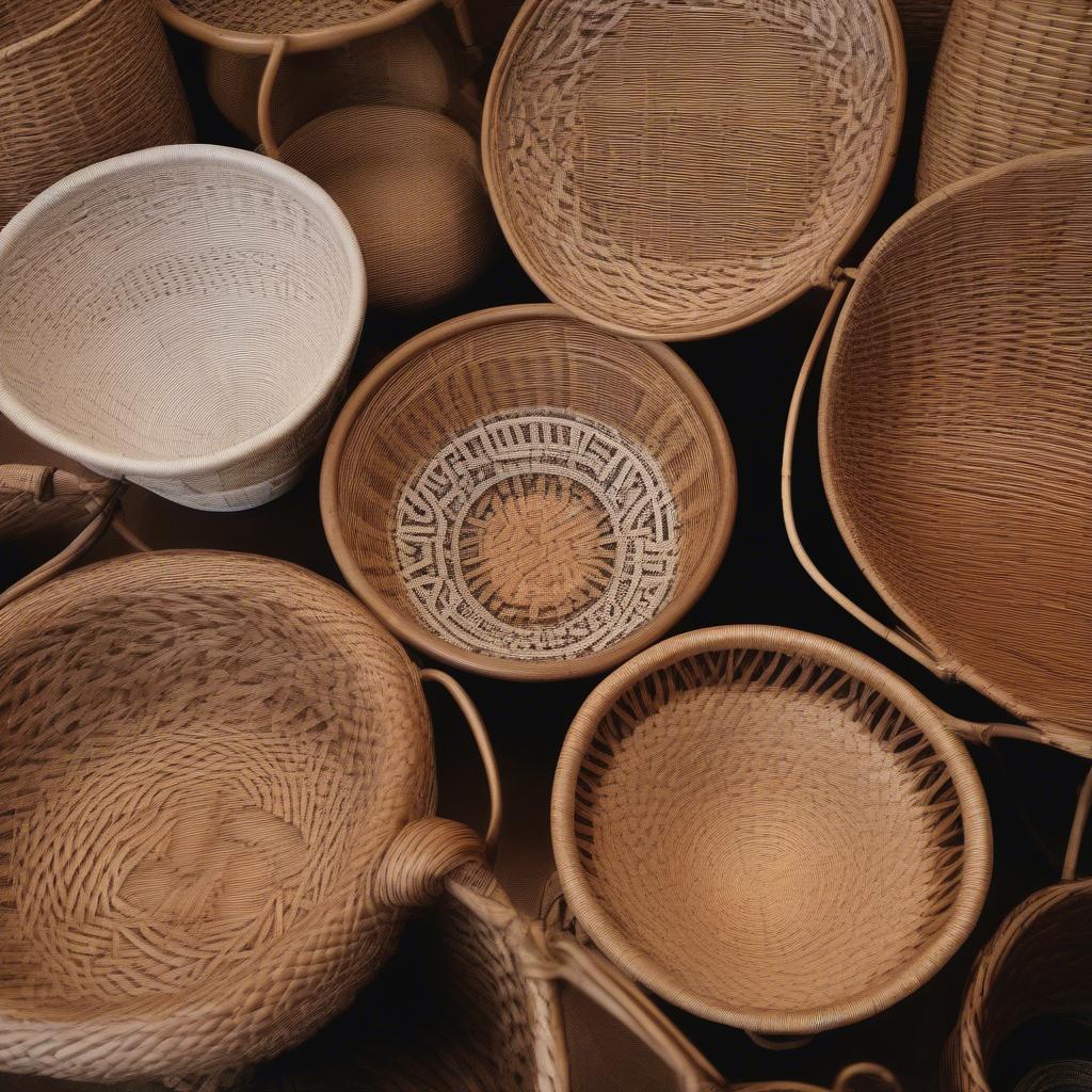 Close-up of Wicker and Rattan Weave Patterns