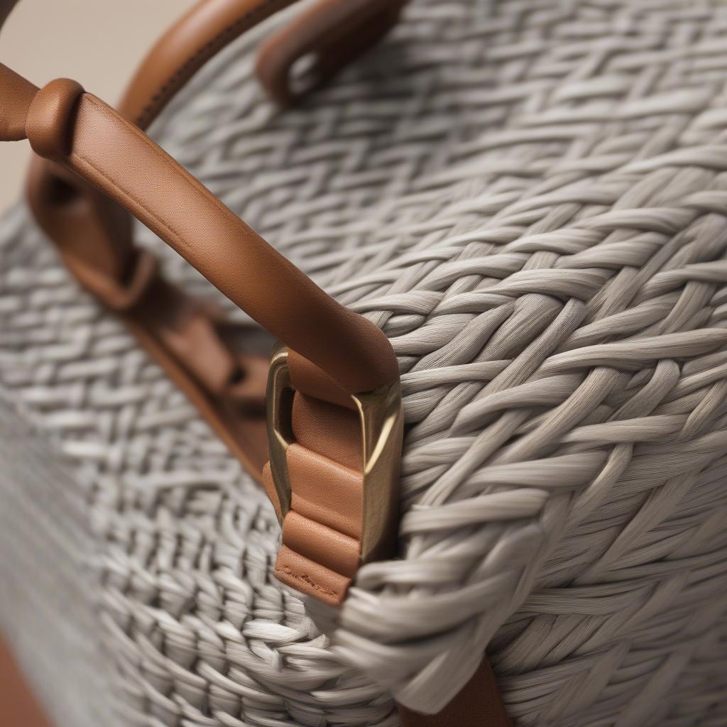 Close-up of Wicker/Rattan Weave on Lulu Dhrumalight Bag