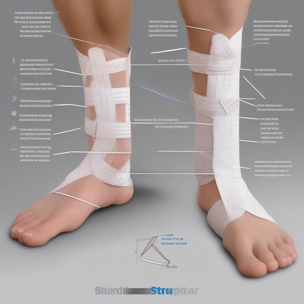 Diagram of Closed Basket Weave Ankle Taping